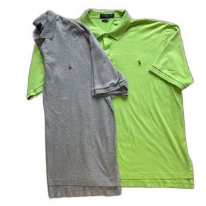 Bundle Of 2 Polo Ralph Lauren 3XLT Pima Soft Touch Polo Gray Green BigTall Prep
